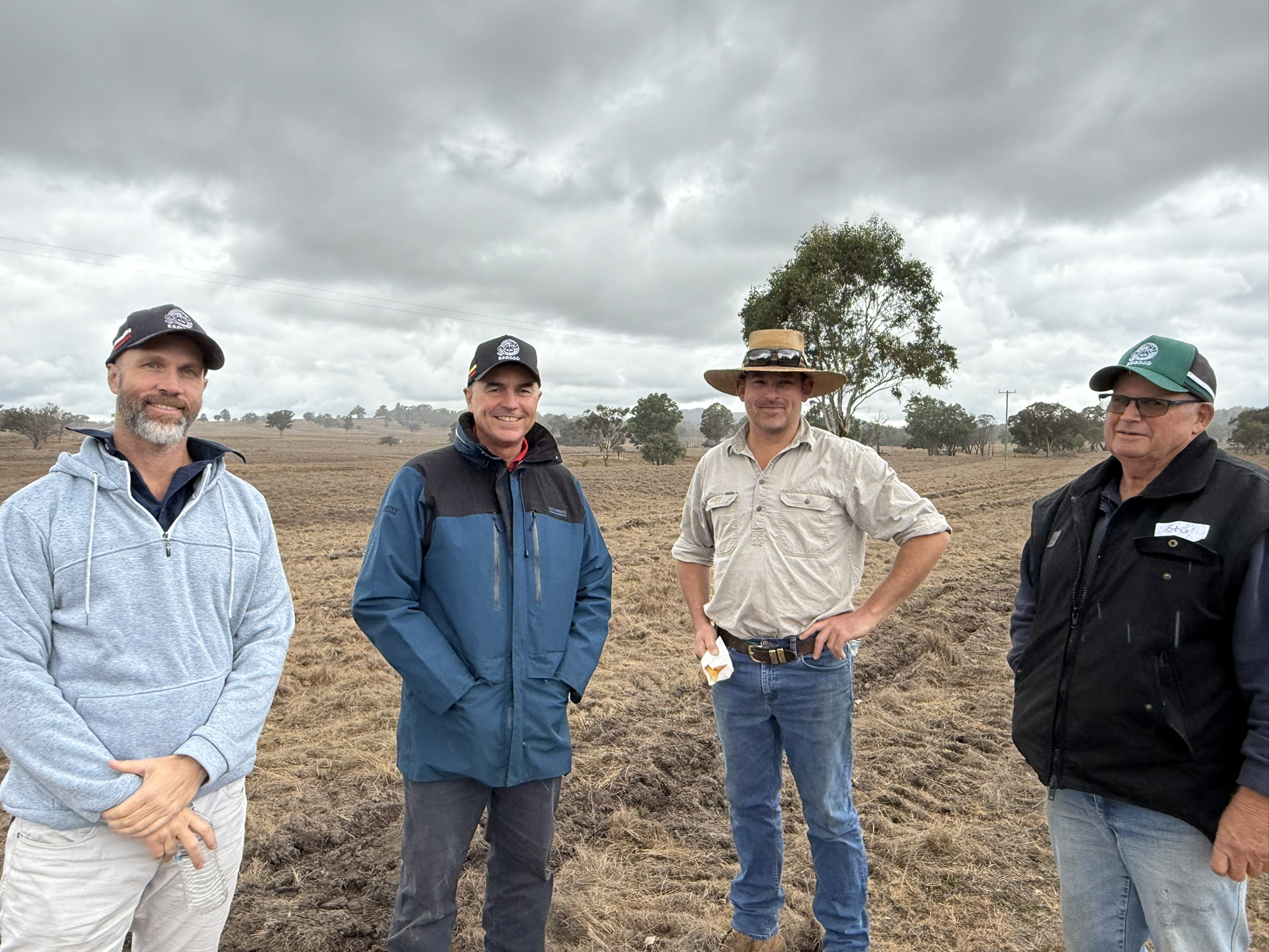 Four project participants at the prepared Ringwood Koala Friendly Carbon site